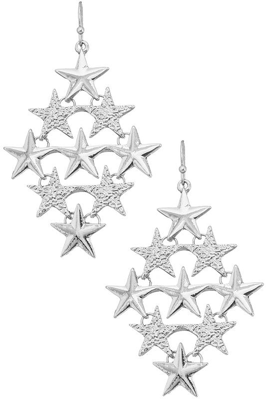 All The Stars Earrings - Rhodium