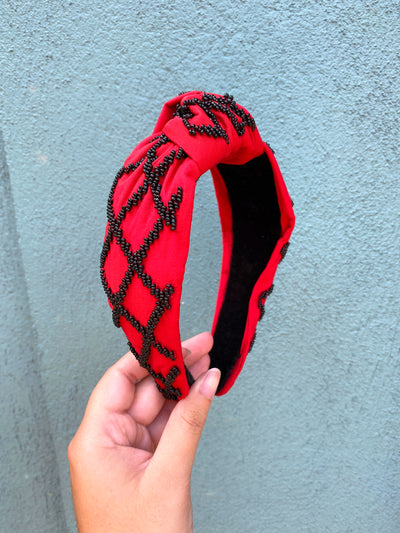 Game Day Headband - Red and Black