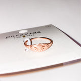 Engraved Sun Ring - Rose Gold