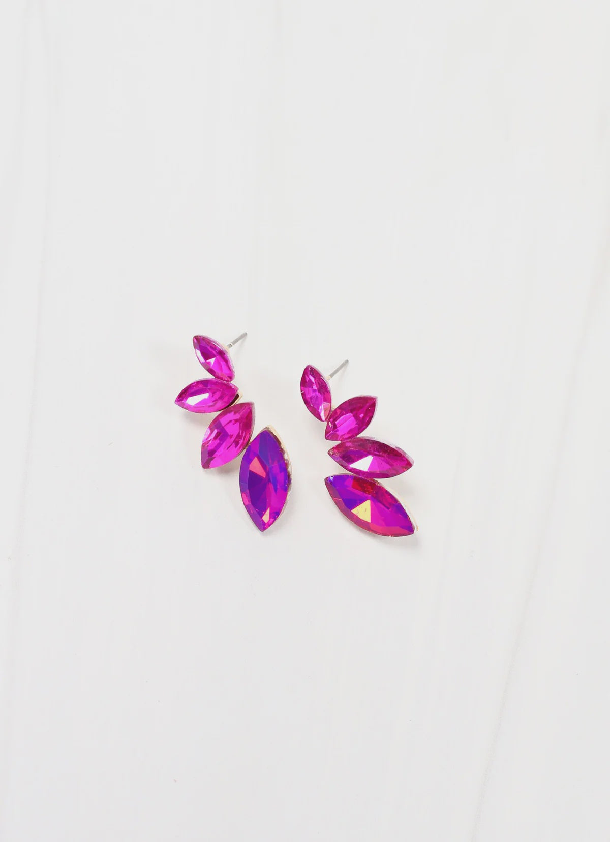 Raven Stone Earring -Fuchsia