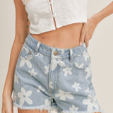 Flower Child Denim Shorts