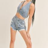 Summer Love Denim Halter Top